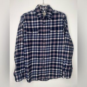 Jachs Heavyweight thick men's medium Plaid flannel shirt 100% cotton warm winter